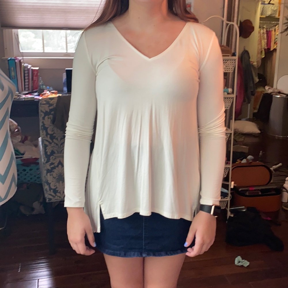White House Black Market Cream Blouse